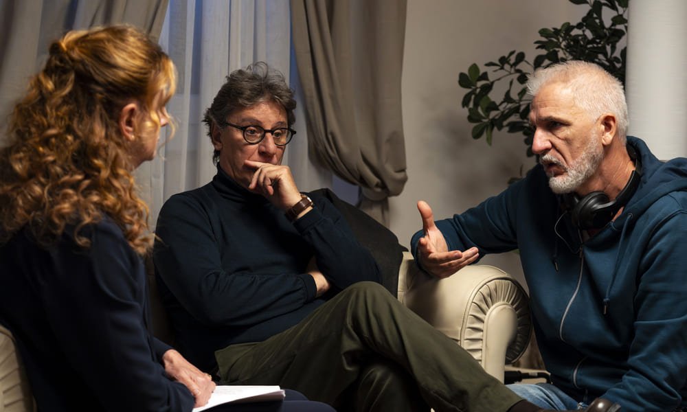Election Day di Giorgio Amato, una foto dal backstage con Angela Finocchiaro e Giorgio Tirabassi